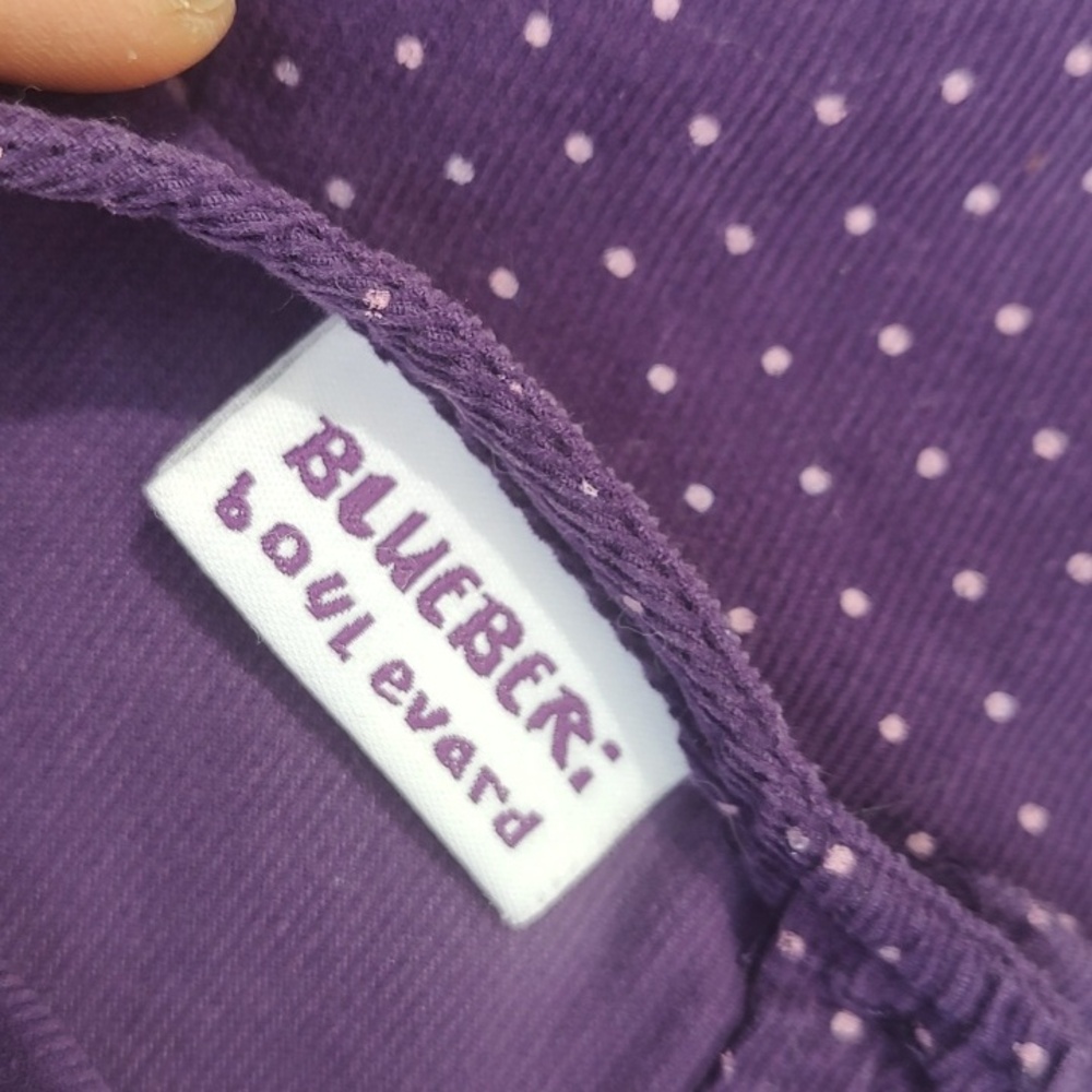 Blueberi Boulevard Purple Polka Dot Floral Ribbon Dress - Picture 9 of 10